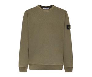 Stone Island - Brushed Cotton Crewneck SweaT-shirt - Homme - Sweatshirts et sweats à capuche - Vert - Taille: M
