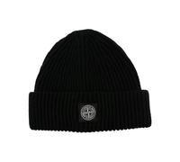 Stone Island - Casquette Tricotée Noire Aw25 - Homme - Accessoires - Noir - Taille: ONE Size