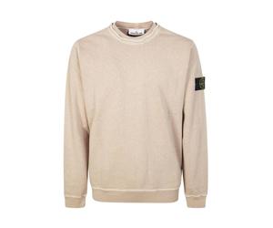 Stone Island - Felpa girocollo applicazione - Homme - Sweatshirts et sweats à capuche - Beige - Taille: XL