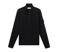 Stone Island, Homme, Pulls, Noir, Taille: L Pull à glissière courte en laine d'agneau et de nylon mélangés