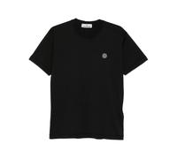 Stone Island - Logo Patch Cotton T-Shirt - Homme - Tops - Noir - Taille: XL