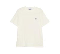 Stone Island - Logo Patch T-Shirt - Homme - Tops - Beige - Taille: 2XL