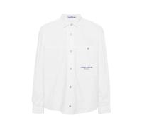 Stone Island - Overshirt Blanc Marina Coton Coupe Confort - Homme - Vestes - Blanc - Taille: L