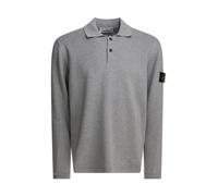 Stone Island - Polo à manches longues ample avec finitions côtelées - Homme - Pulls - Gris - Taille: S
