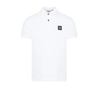 Stone Island - Polo en Piqué de Coton - Homme - Tops - Blanc - Taille: M