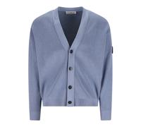 Stone Island - Rib-Knit Button Cardigan - Homme - Pulls - Bleu - Taille: M