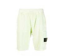 Stone Island - Shorts Bermuda en Molleton de Coton Vert Clair - Homme - Shorts - Blanc - Taille: M
