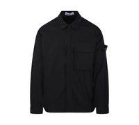 Stone Island - Surchemise en Toile de Coton Stretch - Homme - Vestes - Noir - Taille: S