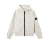 Stone Island - Sweat à capuche zippé en molleton de coton Malfilé - Homme - Sweatshirts et sweats à capuche - Gris - Taille: M