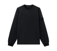 Stone Island - SweaT-shirt en molleton de coton stretch - Homme - Sweatshirts et sweats à capuche - Bleu - Taille: 2XL