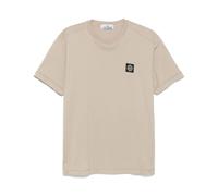 Stone Island - T-Shirt à Manches Courtes avec Logo - Homme - Tops - Beige - Taille: M