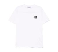 Stone Island - T-shirt Blanc avec Motif Boussole - Homme - Tops - Blanc - Taille: L