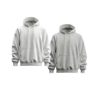 Stone Kids Lot de 2 Sweats à Capuche Homme Uni - Tailles TG, Blanc et Gris Chiné