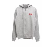 Stone Kids Sweat à Capuche Zippé Homme AC/DC Officiel, Gris, 100% Coton, Back in Black, Modèle Rétro, Coupe Regular, Tailles M