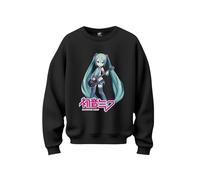 Stone Kids Sweatshirt Femme Hatsune Miku (FR/ES, Alpha/Lettres, L, Taille Normale, Taille Normale, Noir)