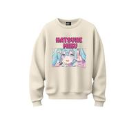 Stone Kids Sweatshirt Femme Hatsune Miku (FR/ES, Alpha/Lettres, S, Taille Normale, Taille Normale, Beige)