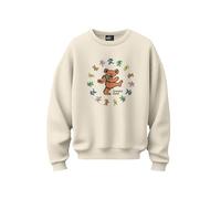 Stone Kids Sweatshirt Oversize Femme Grateful Dead Dancing Bears - Licence Officielle (FR/ES, Alpha/Lettres, L, Taille Normale, Taille Normale, Beige)