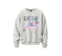 Stone Kids Swetshirt Femme Hatsune Miku (FR/ES, Alpha/Lettres, S, Taille Normale, Taille Normale, Gris)
