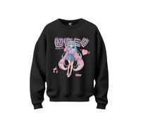 Stone Kids Swetshirt Femme Hatsune Miku (FR/ES, Alpha/Lettres, TG, Taille Normale, Taille Normale, Noir)