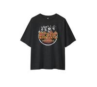 Stone Kids T-Shirt Femme AC/DC - Licence Officielle Highway to Hel, Coupe Confortable, Impression Haute Définition, Taille L, Pigment Dye (Délavé)