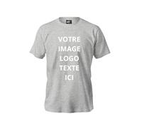 Stone Kids T-Shirt Homme Uni à Personnaliser avec Photo et Texte - Impression Haute Qualité - Tissu 100% Coton Respirant & Eco-Responsable - Un pour Vos Proches, Tailles XXL, Gris