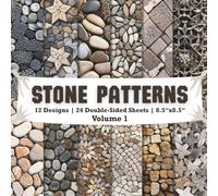 Stone Patterns Scrapbook Paper Craft Pad - Vol 1: 12 Small Rock Pattern Designs, 24 Double-Side Sheets on 8.5"x8.5" Size Paper With Premium Color. ... Cardstock, Junk Journal, DIY & More!
