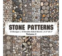 Stone Patterns Scrapbook Paper Craft Pad - Vol 2: 12 Small Rock Pattern Designs, 24 Double-Side Sheets on 8.5"x8.5" Size Paper With Premium Color. ... Cardstock, Junk Journal, DIY & More!