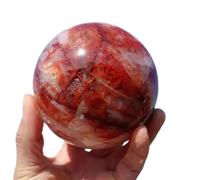 Stone Red Fire Quartz Ball Crystal Room Office Decor Gift(Size:610-700g) Gemstone Stone