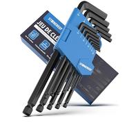 STONE REEF Jeu de 13 clés Allen avec tête sphérique - 1,27-10 mm, clés hexagonales pour artisans, jeu de clés coudées