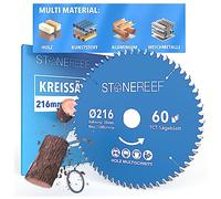 STONE REEF Lame de scie circulaire 216x30 mm avec adaptateur pour alésage de 20 mm, compatible avec scie plongeante et scie circulaire de Bosch, Makita, idéale pour le bois, le métal et l'aluminium