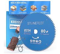 STONE REEF Lame de scie circulaire 254x30 mm avec adaptateur pour alésage de 20 mm, compatible avec scie plongeante et scie circulaire de Bosch, Makita, idéale pour le bois, le métal et l'aluminium