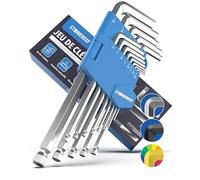 STONE REEF Lot de 13 clés Allen avec tête sphérique - Chromé 1,27-10 mm - Clé hexagonale - Outils à main pour artisans