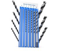 STONE REEF Lot de 7 forets à bois professionnels longs - [7 pièces avec étui] - Forets hélicoïdaux Ø 4-12 mm x 230 mm