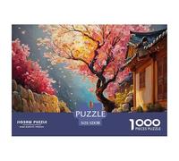 Stone Road Ancient Chinese Building 1000 Pièces Carton Premium Lot de Puzzles Cherry Blossom Alley Stimulant Et Éducatif Jeu Familial Puzzles As Birthday Gifts 52x38cm/1000pcs