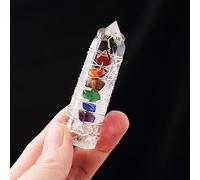 Stone Seven Crystal Chips Copper Wire Winding Clear Quartz Column Gemstone Quartz Crystal Crafts Ornaments