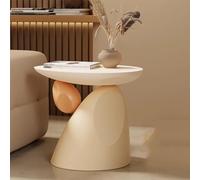 Stone Shaped Resin Small Sofa End Table, Irregular Modern Side Table,Small Hallway Accent Table, Coffee Table for Living Room, Bedroom(White)