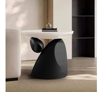 Stone Shaped Resin Small Sofa End Table, Irregular Modern Side Table,Small Hallway Accent Table, Coffee Table for Living Room, Bedroom(Black)