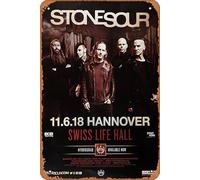 Stone Sour - Hydrograd, Hanovre 2018 - Plaque en métal Konzertplakat - 20,3 x 30,5 cm - Décoration murale rétro vintage