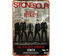 Stone Sour - Hydrograd, München 2017 - Konzertplakat - Plaque en métal - 20,3 x 30,5 cm - Décoration murale vintage rétro