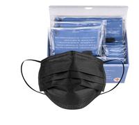 Stone&Stone S&SMédica Lot de 100 Masques Chirurgicaux Noir Type IIR - Certifiés CE, EN 14683, BFE ≥ 98%, 3 Plis / 3 Couches, Masque Médical Jetable, Protection Anti-Gouttelettes, Confort Respirant