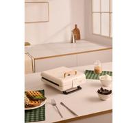STONE STUDIO - Appareil À Croque-monsieur, Grill Et Gaufrier À Plaques Interchangeables Blanc Cassé