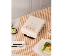 STONE STUDIO - Appareil à croque-monsieur, grill et gaufrier à plaques interchangeables - Blanc cassé