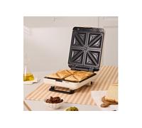 STONE STUDIO - Appareil À Croque-monsieur, Grill Et Gaufrier À Plaques Interchangeables Blanc Cassé