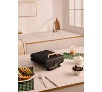 STONE STUDIO - Appareil À Croque-monsieur, Grill Et Gaufrier À Plaques Interchangeables Noir