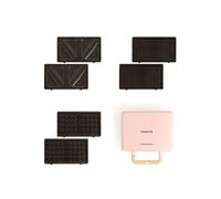 STONE STUDIO - Appareil à croque-monsieur, grill et gaufrier à plaques interchangeables - Rose pastel