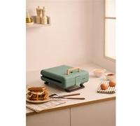 STONE STUDIO - Appareil à croque-monsieur, grill et gaufrier à plaques interchangeables - Vert sauge