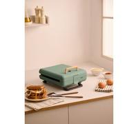 STONE STUDIO - Appareil À Croque-monsieur, Grill Et Gaufrier À Plaques Interchangeables Vert Sauge