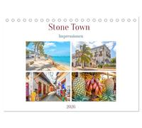 Stone Town - Impressionen (Tischkalender 2026 DIN A5 quer), CALVENDO Monatskalender: Wunderschönes Altstadtviertel von Sansibar Stadt, der Hauptstadt der Insel Unguja gehört zum UNESCO Weltkulturerbe.
