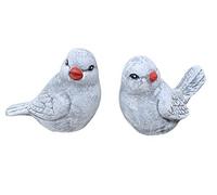 stoneandstyle Lot de 2 figurines d'oiseaux en pierre - 10 x 6 x 11 cm - Résistantes au gel et aux intempéries