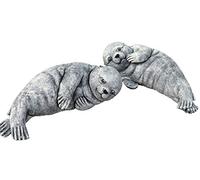 stoneandstyle Statue 2 x Sceau Phoque, au Gel et aux intempéries-Massif en Pierre